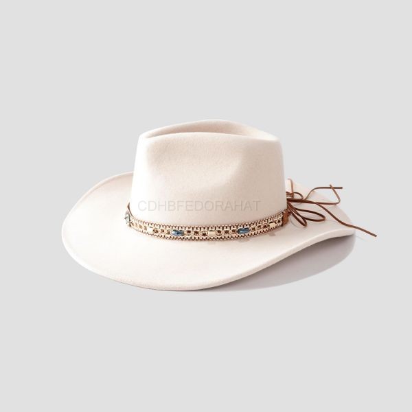  OEM High Quality Custom Ribbon Solid Color Fashion Cowboy Fedora Hats