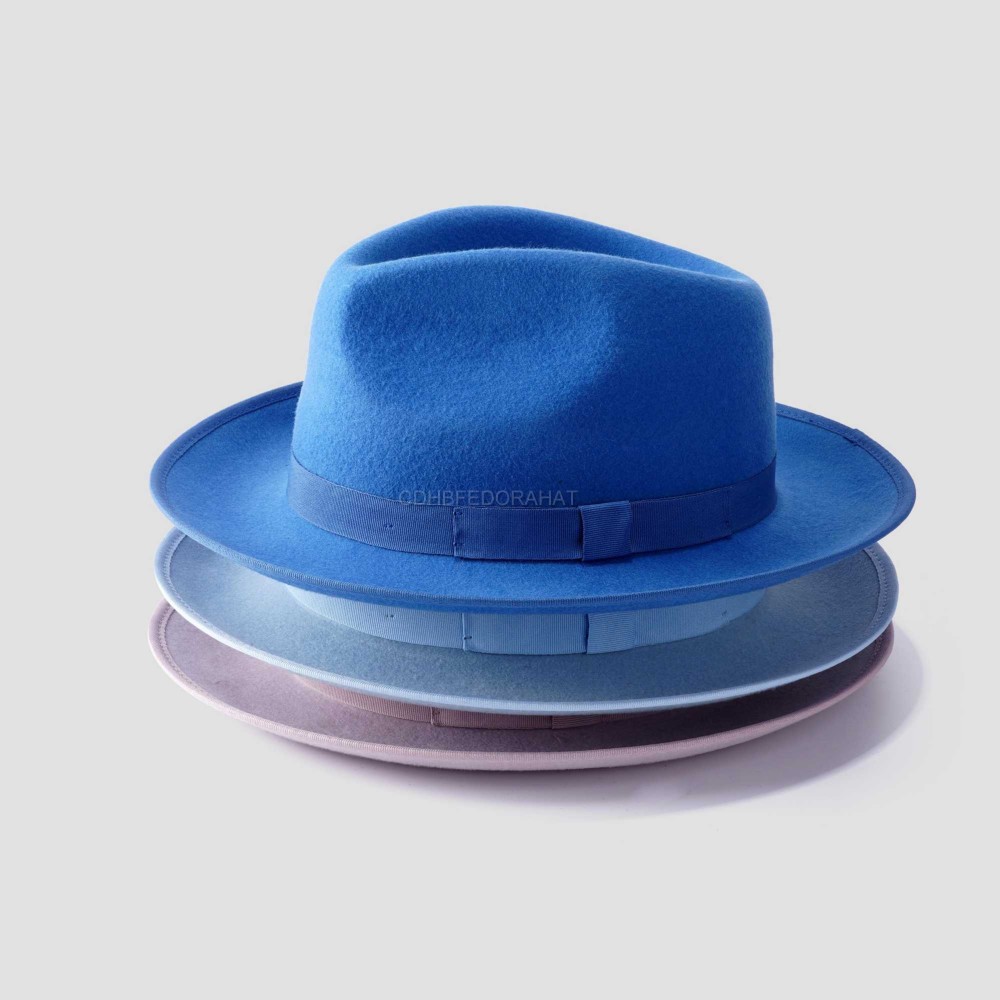 Low MOQ custom design 100% wool high-quality fedora hat