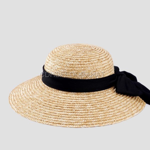 Wholesale custom wide brim summer beach straw floppy hat for women