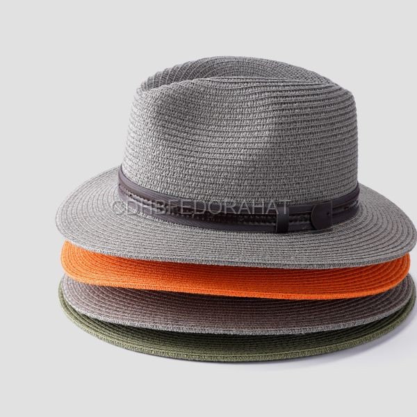 Adjustable Fit Sun Straw Fedora Beach Hat Unisex