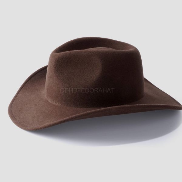 Wool Felt Wide Brim Cowboy Western Outback Hat For Men