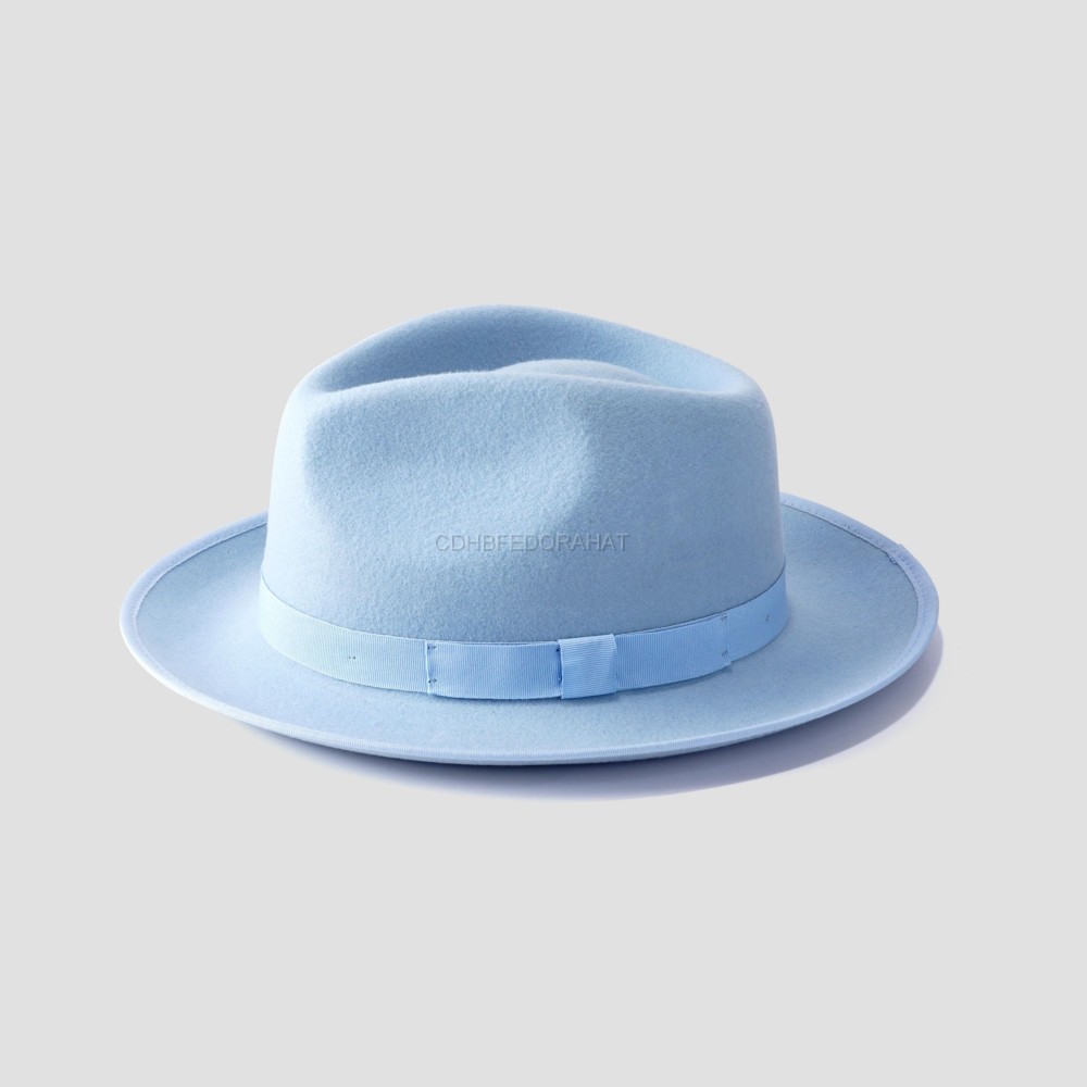 Elegant Multiple Colors Sun Protection Pure Wool Classic Fedora Hat