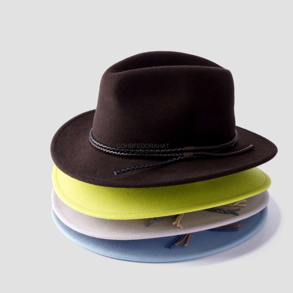 Not easily deformed of jazz dance Pure Wool Fedora Hat 