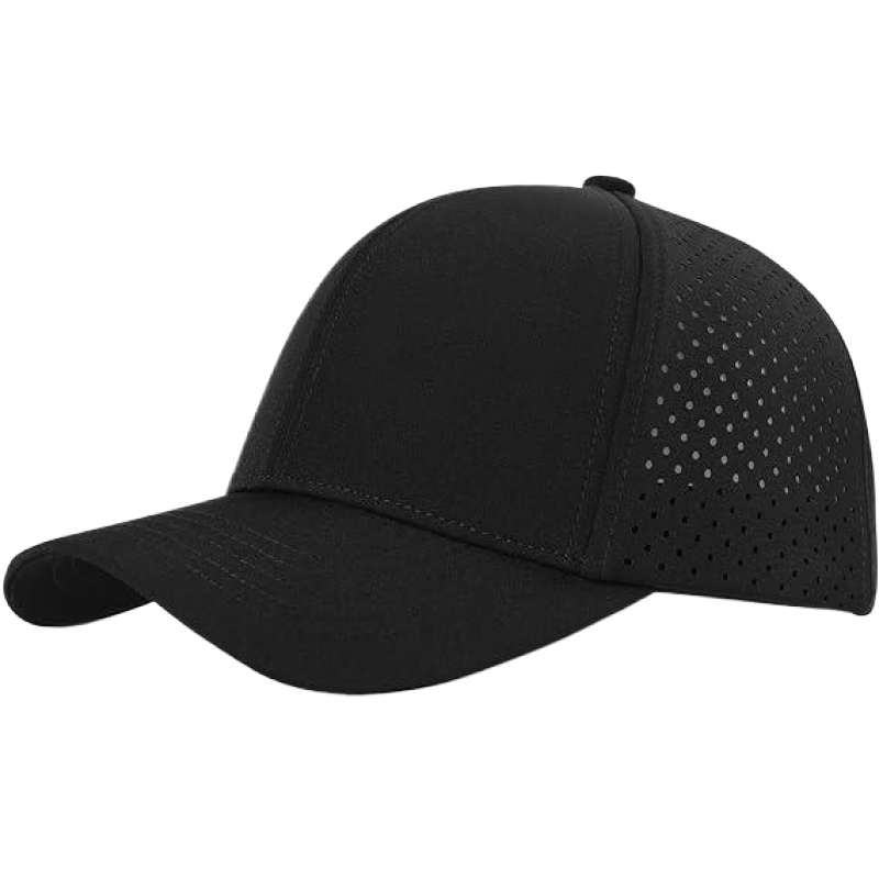 High Quality Unisex 6 Panel Hat Waterproof Laser Perforated Hat Sports Baseball Caps