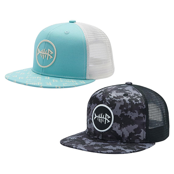 Summer Outdoor Mesh Printed Embroidery Breathable Flat Brimmed Snapback Truck Hat