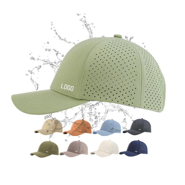 Unisex 6 Panel Quick drying Laser Perforated Baseball Hat