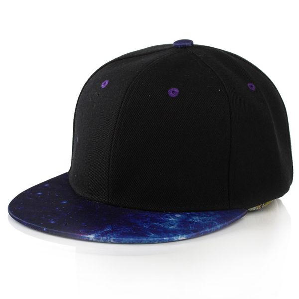  Flat Brim All Printed Cool Starry Sky Hip Hop Flat Brim Snapback Hat