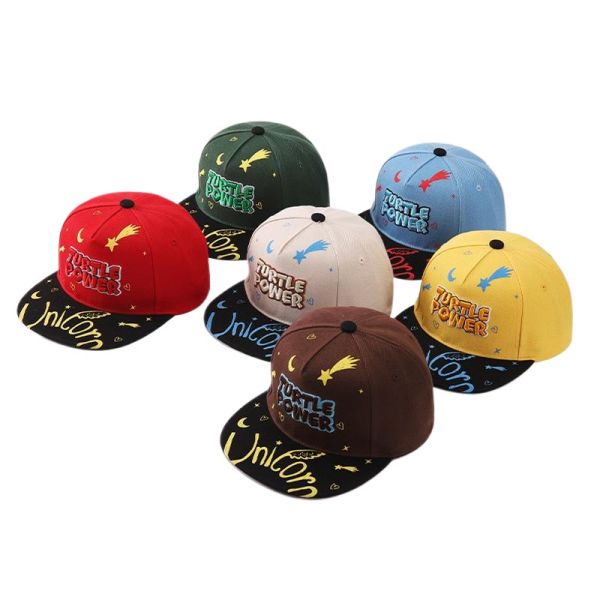 Private Label Boy Girls Two Tone Printed Embroidery Kids Snapback Hat