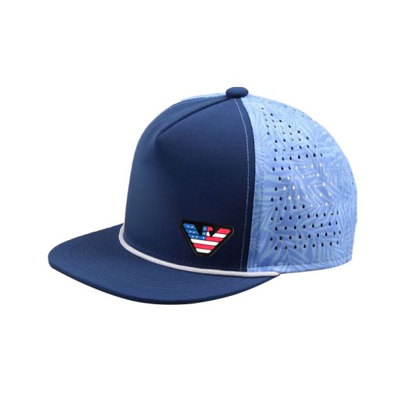 Wholesale laser cut drilled perforated quick dry hats men gorras embroidery snapback cap