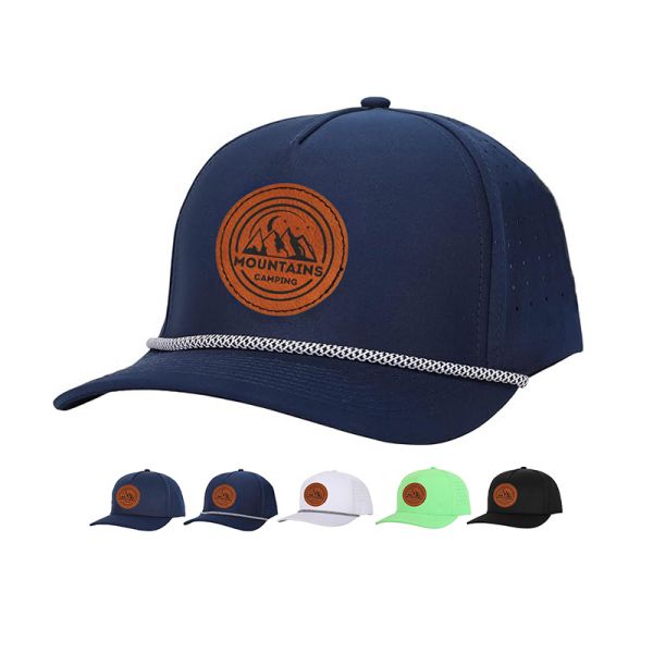 Breathable Waterproof 5 Panel Laser Cut Hole Sport Cap