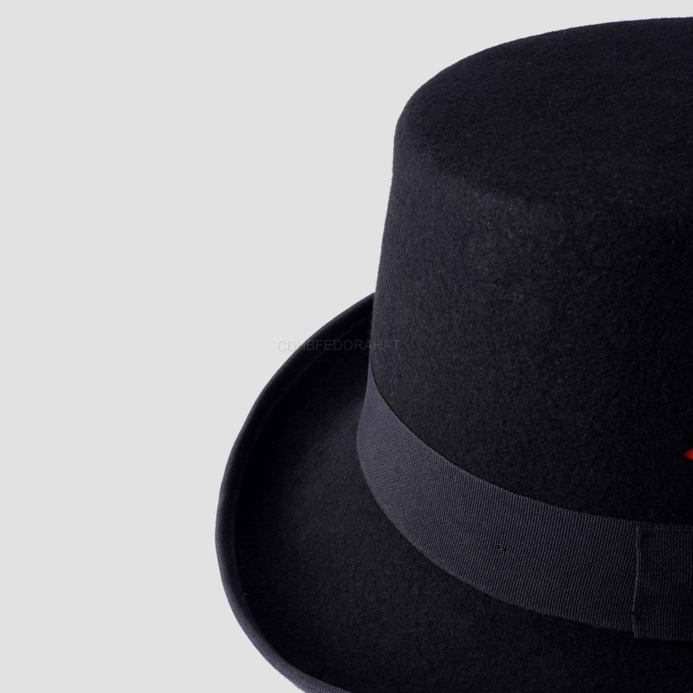 Wool Felt Hats Satin Lined Victorian Topper Black Mens Tall Top Hat  (4).jpg